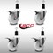 Service Caster 4'' SS Nylon Swivel 1-3/8'' Expanding Stem Caster Set Total Lock Brake, 4PK SCC-SSEXTTL20S414-NYS-138-4 - alternate 4